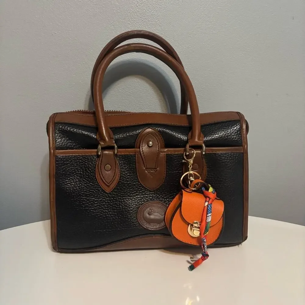 Bag Keychain Bag Charm Change Pouch Coin Purse Push Lock Clasp Orange Feminine